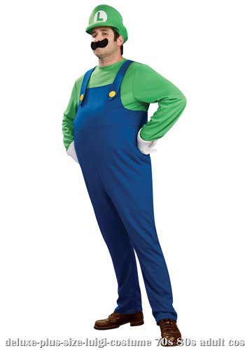 Deluxe Plus Size Luigi Costume - Click Image to Close