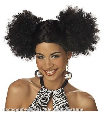 Black Disco Puffs Wig - Click Image to Close