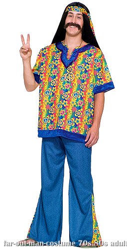 Far Out Man Hippie Costume - Click Image to Close