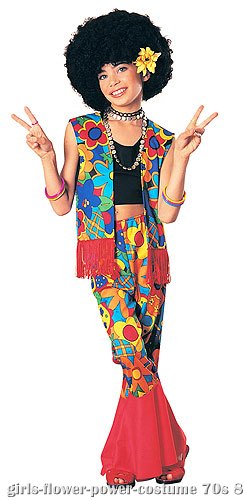 Girls Flower Power Hippie Costume - Click Image to Close