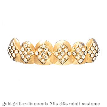 Gold Grill with Rhinestones - Click Image to Close