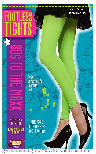 Neon Green Footless Tights