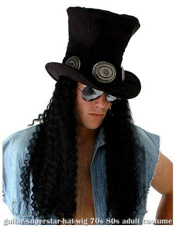 Guitar Superstar Hat w/Hair - Click Image to Close