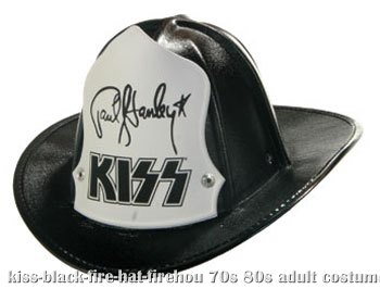 KISS Black Paul Stanley Firehouse Fire Hat