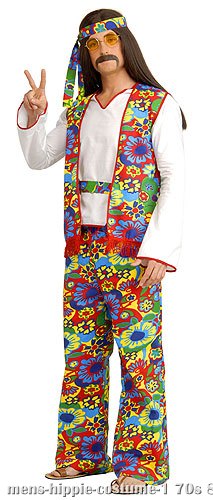 Men's Hippie Costume - Click Image to Close