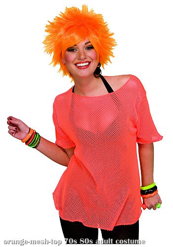 Orange Mesh Top - Click Image to Close