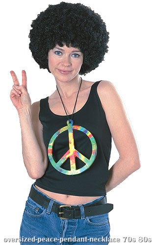 Oversize Peace Pendant Necklace - Click Image to Close