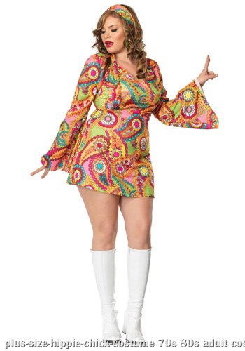 Plus Size Hippie Chick Costume - Click Image to Close