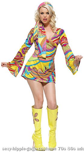 Sexy Hippie GoGo Girl Costume - Click Image to Close