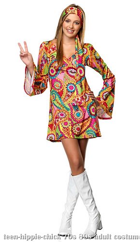 Teen Hippie Chick Costume - Click Image to Close