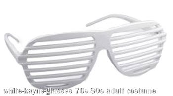 White 80s Glasses - Click Image to Close