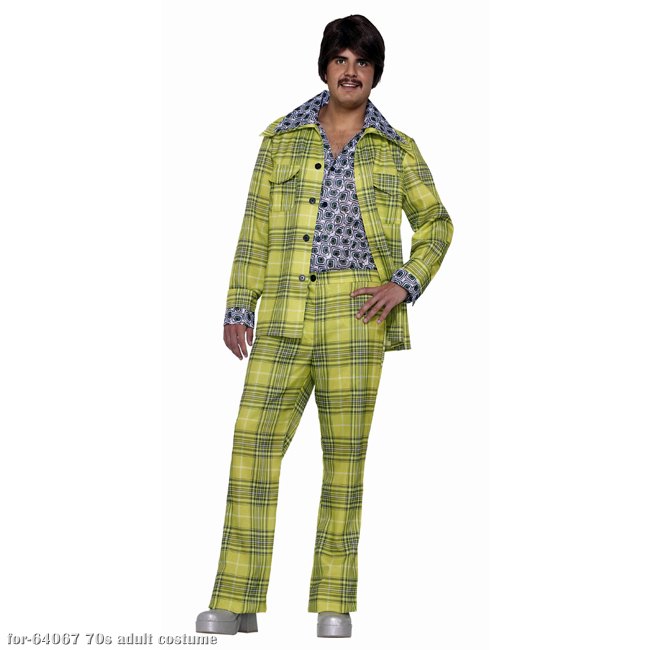 Plaid Leisure Suit 70s Costume