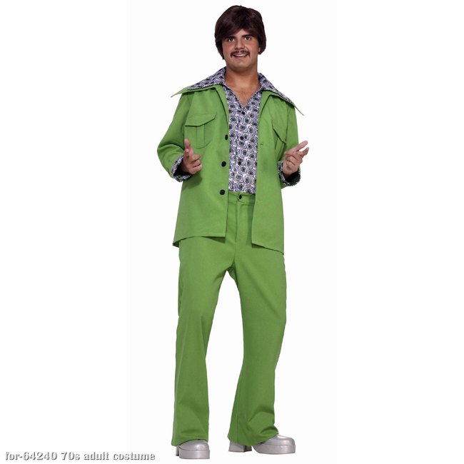 Green Leisure Suit 70s Costume - Click Image to Close