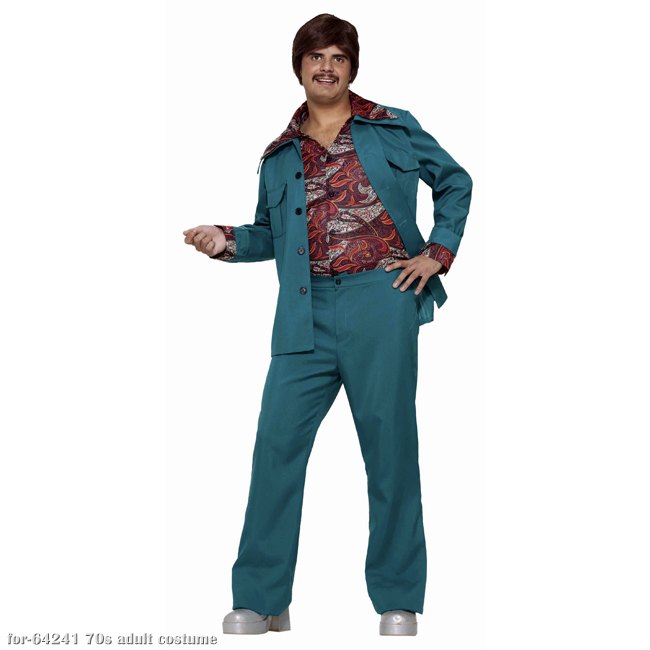 Blue-Green Leisure Suit 70s Costume - Click Image to Close