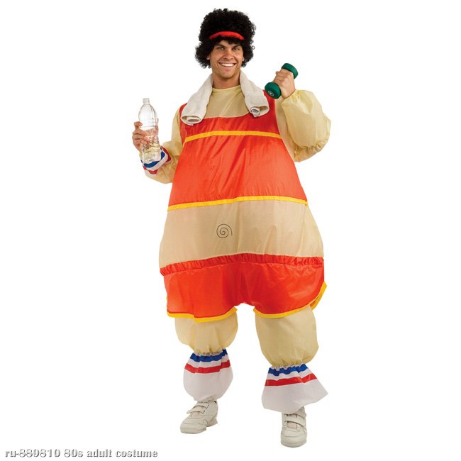 Inflatable 80s Workout Guy Adult Costume - Click Image to Close