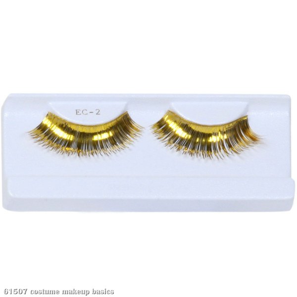 Gold Party Eyelashes with Case - Click Image to Close