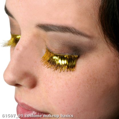 Gold Party Eyelashes with Case - Click Image to Close