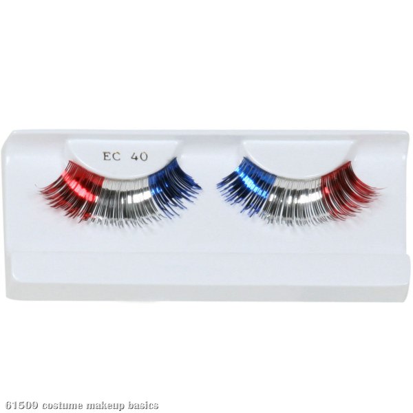 Red, White, and Blue Party Eyelashes with Case - Click Image to Close