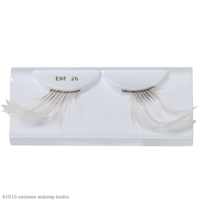 White Feather Eyelashes with Case - Click Image to Close