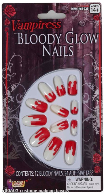 Bloody Glo Nails Adult - Click Image to Close