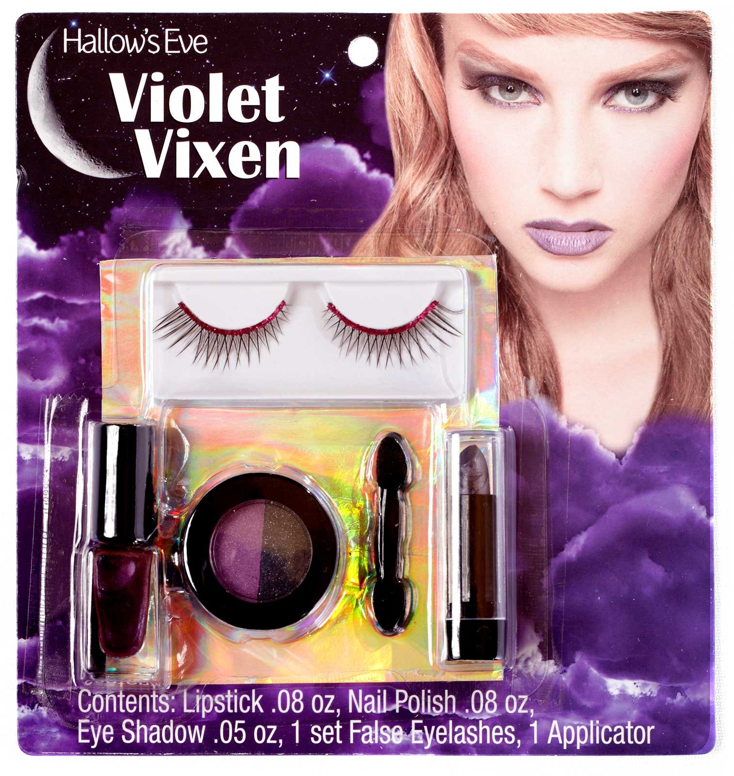 Hallow&#39;s Eve Violet Vixen Makeup and False Eyelashes Kit Adult