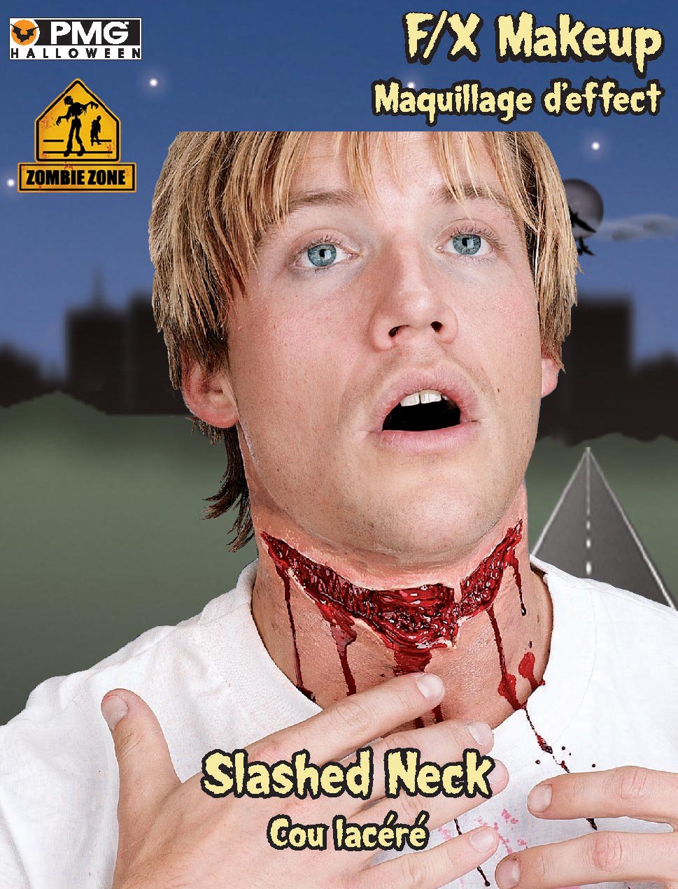 Zombie Zone Slashed Neck Appliance - Click Image to Close