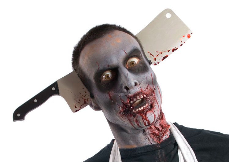 Zombie Cleaver Thru Head - Click Image to Close