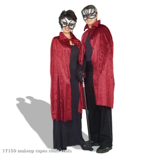 Velvet Cape 44" (Wine) Adult - Click Image to Close