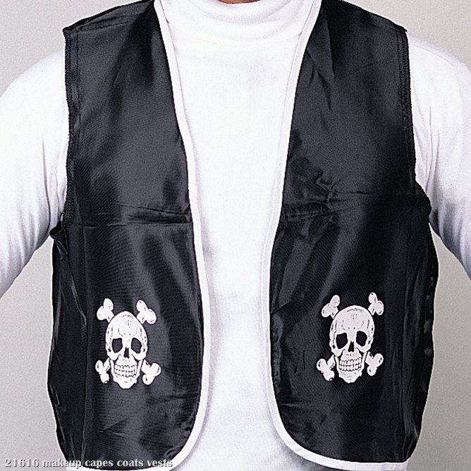 Pirate Adult Vest (Black) - Click Image to Close