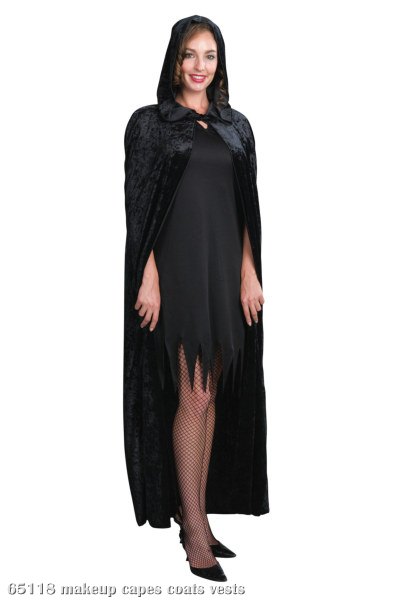 Hooded Velveteen Adult Cape - Click Image to Close
