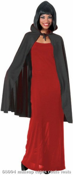 Cape with Collar (Black) Adult - Click Image to Close