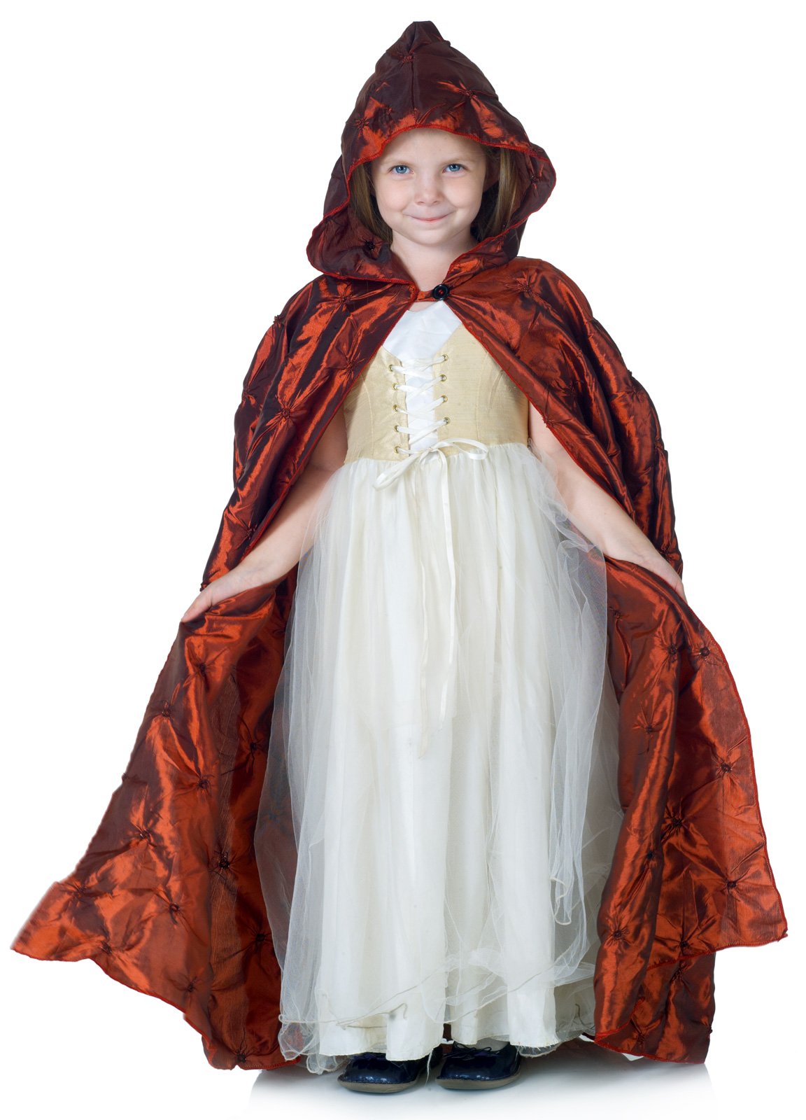 Red Pintuck Cape (Child) - Click Image to Close