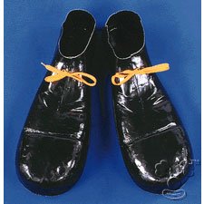 Black Plastic Clown Shoes - Click Image to Close