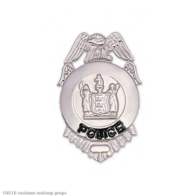 Badge Police Silver - Click Image to Close