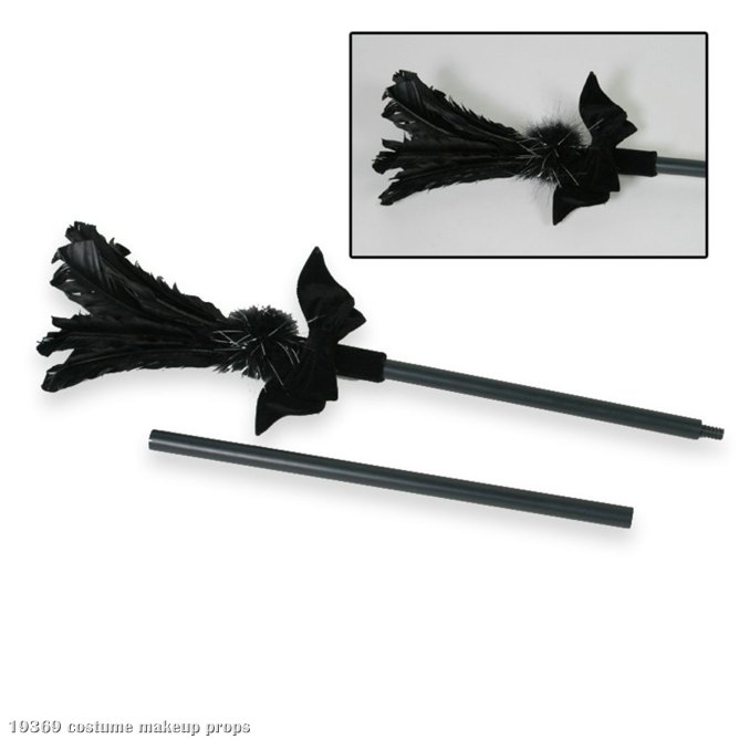 Black Feather Sparkle Broom - Click Image to Close