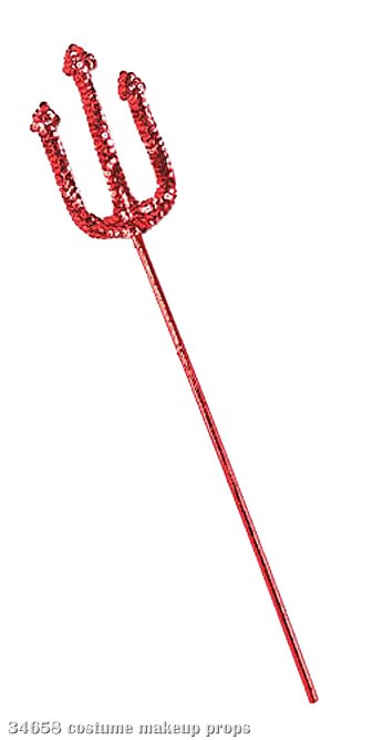 Sequined (Red) Pitchfork - Click Image to Close