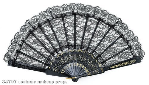 Lace Fan (Black) - Click Image to Close