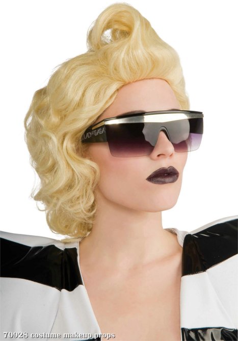 Lady Gaga Black Retro Glasses Adult - Click Image to Close