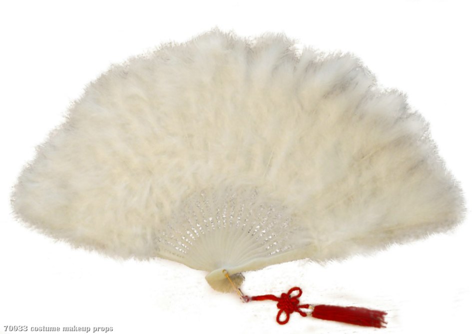 White Marabou Fan - Click Image to Close