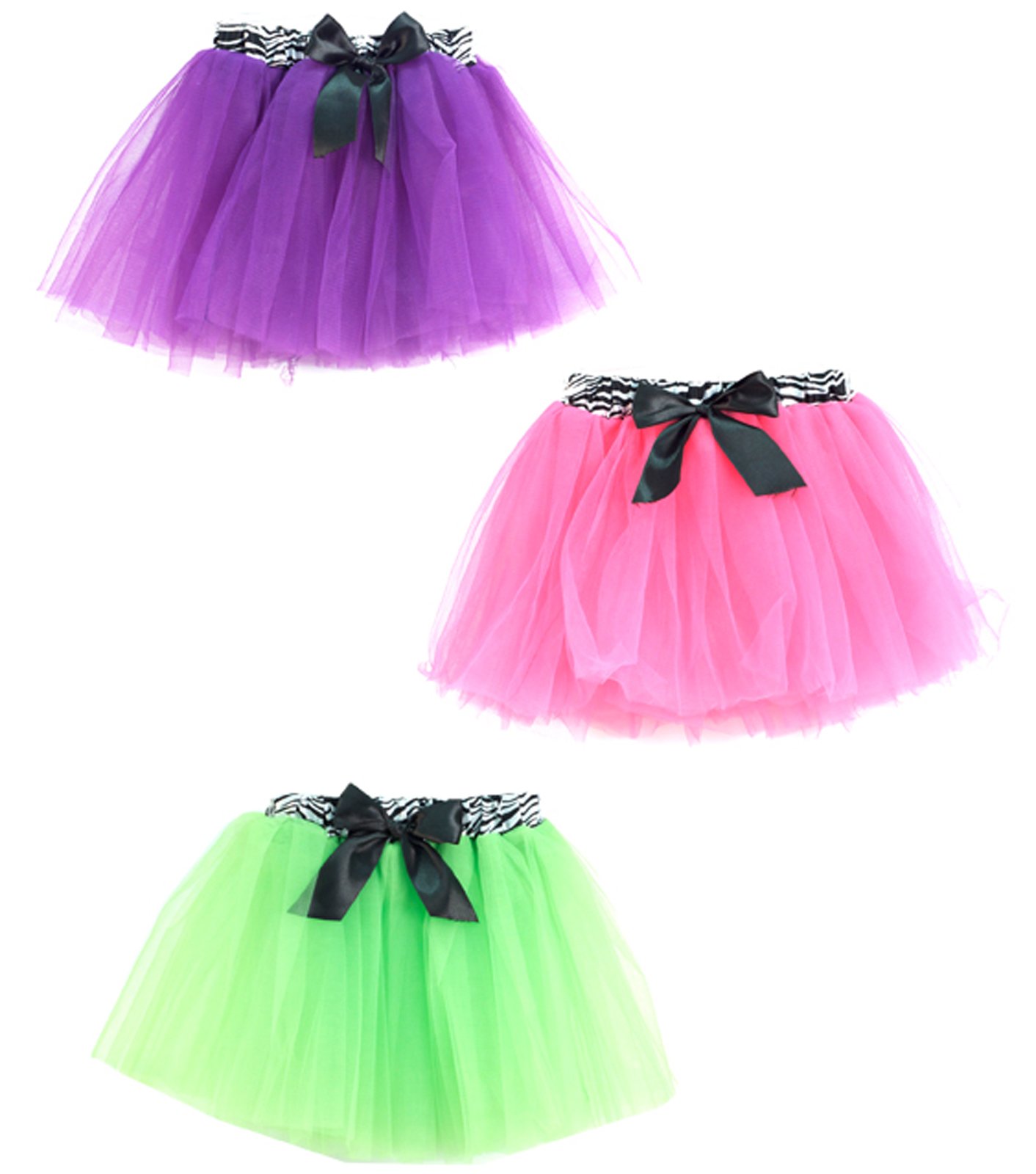 Neon Tutu with Zebra Print Waist Child