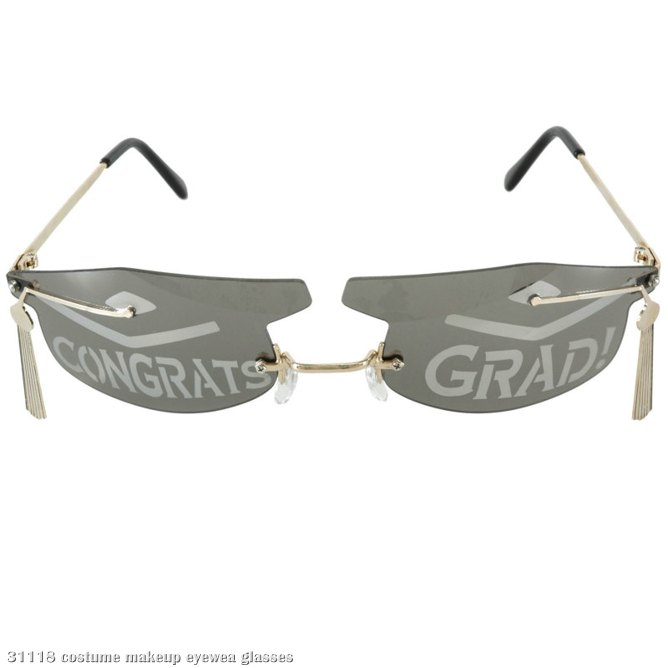 Rimless Graduation Cap Glasses - Click Image to Close