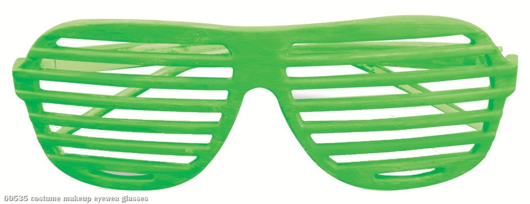 80's Neon Green Slot Adult Glasses