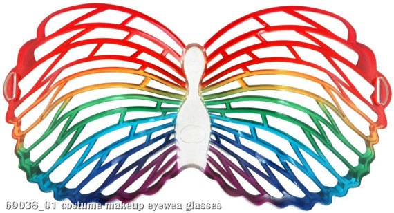 Butterfly Louvre Glasses Adult - Click Image to Close