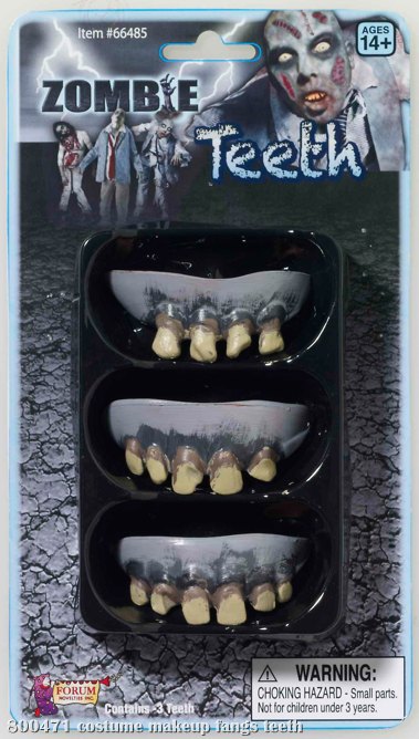 3 Pack Zombie Teeth Adult - Click Image to Close