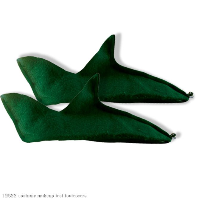 Green Felt Elf Shoes - Click Image to Close