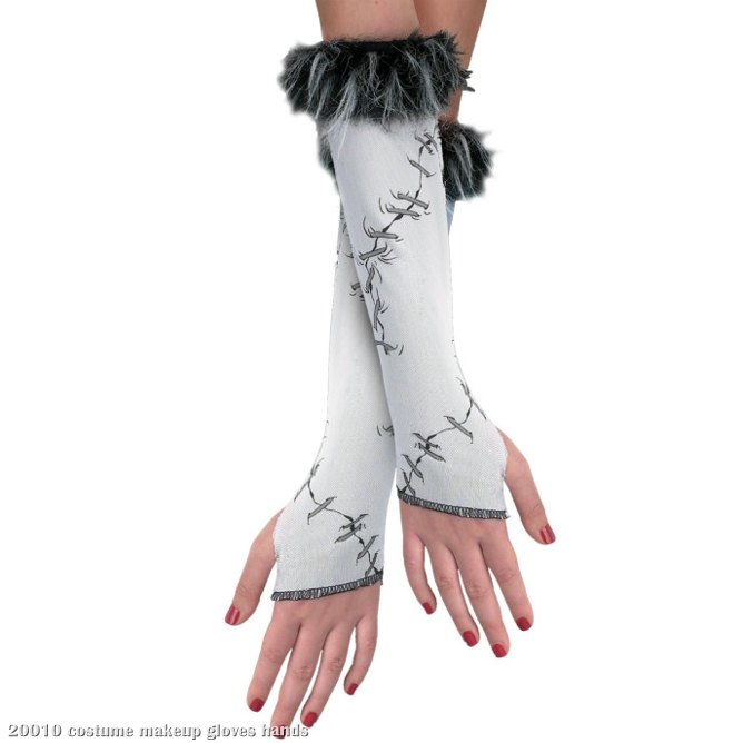 Stitched (White) Child Glovettes - Click Image to Close