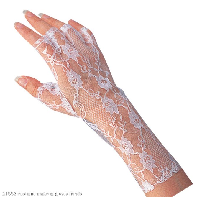 White Lace Gloves - Click Image to Close