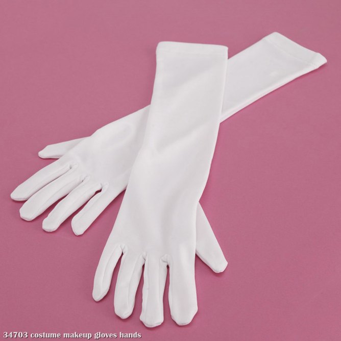 Long White Gloves - Child - Click Image to Close