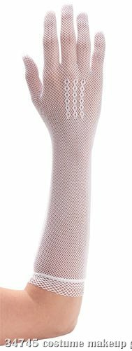 White Mesh Adult Gloves - Click Image to Close