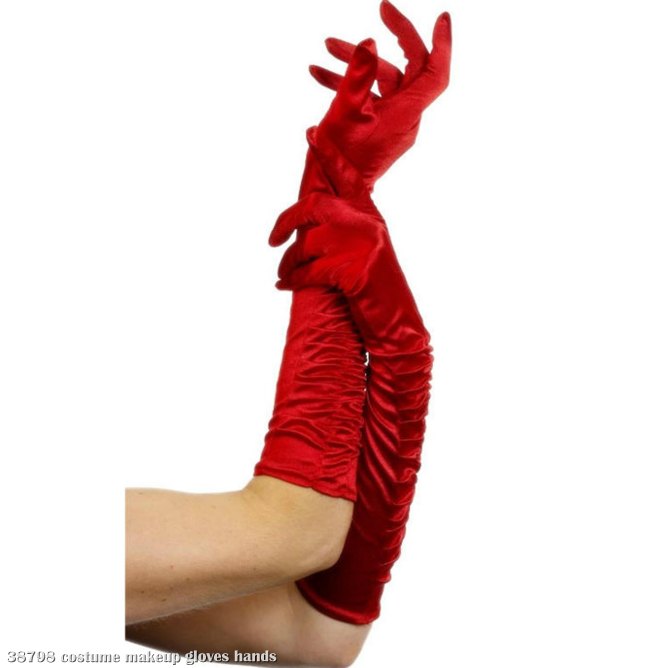 Temptress Long Red Gloves - Click Image to Close